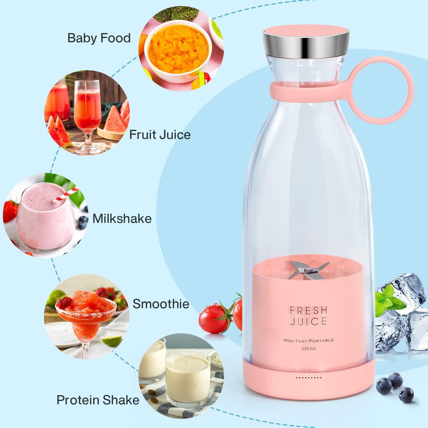 Fresh Juice Portable Wireless Electric Blender